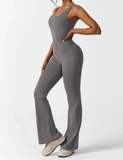 Image of Judith | Women's Flare Leg Activewear Jumpsuit