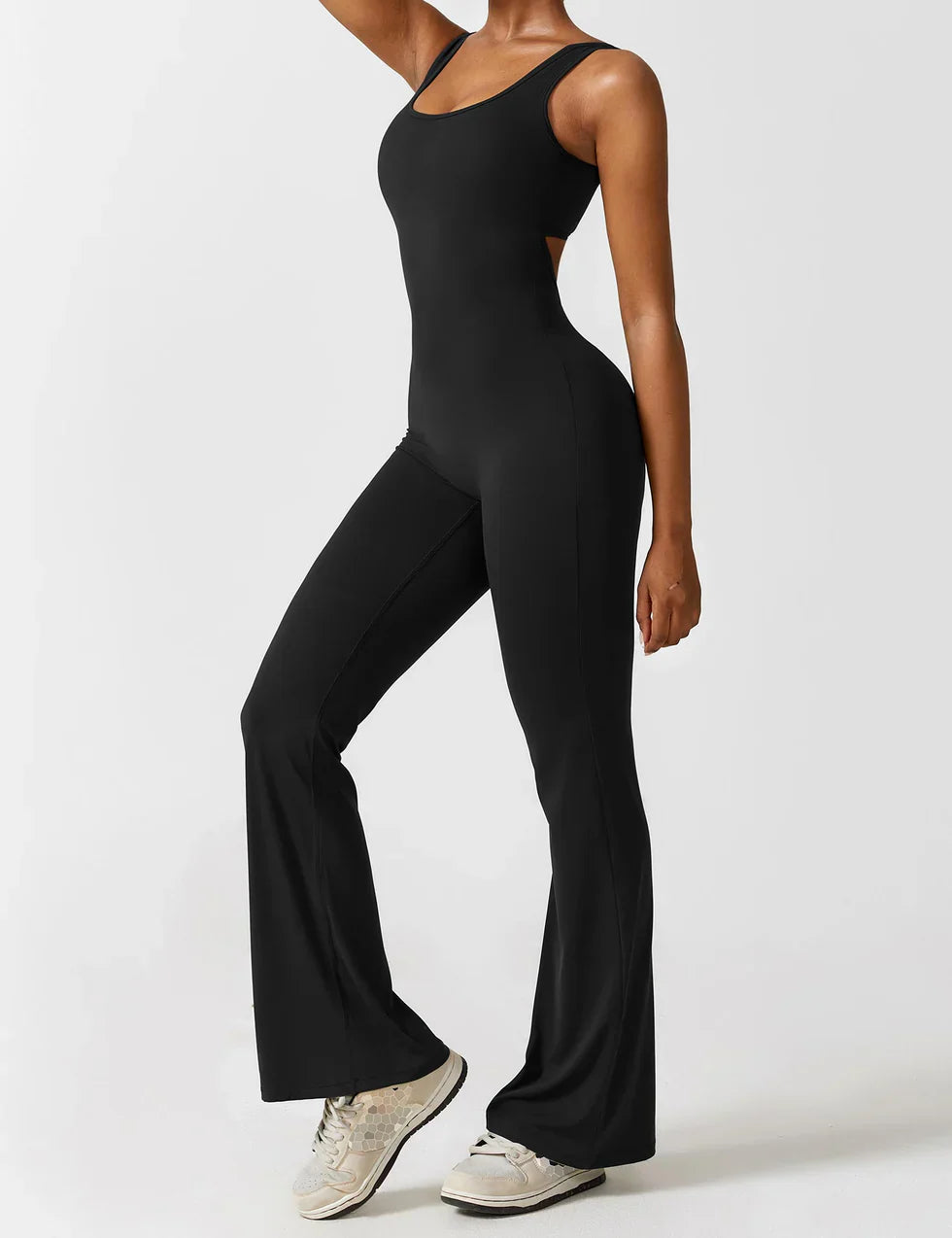 Image of Judith | Women's Flare Leg Activewear Jumpsuit