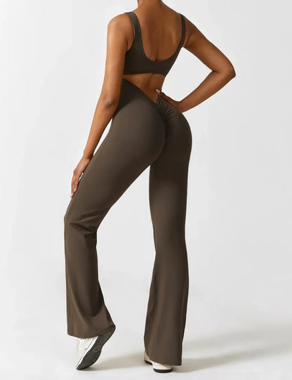 Image of Judith | Women's Flare Leg Activewear Jumpsuit
