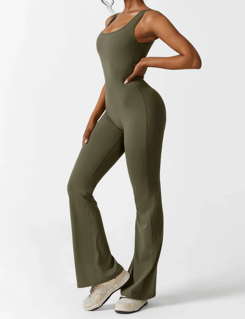 Image of Judith | Women's Flare Leg Activewear Jumpsuit