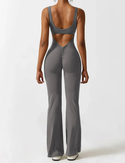 Image of Judith | Women's Flare Leg Activewear Jumpsuit