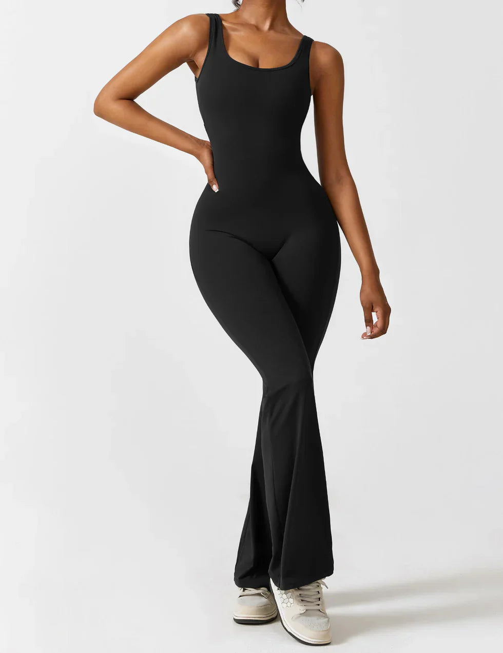 Image of Judith | Women's Flare Leg Activewear Jumpsuit