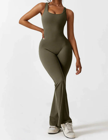 Image of Judith | Women's Flare Leg Activewear Jumpsuit
