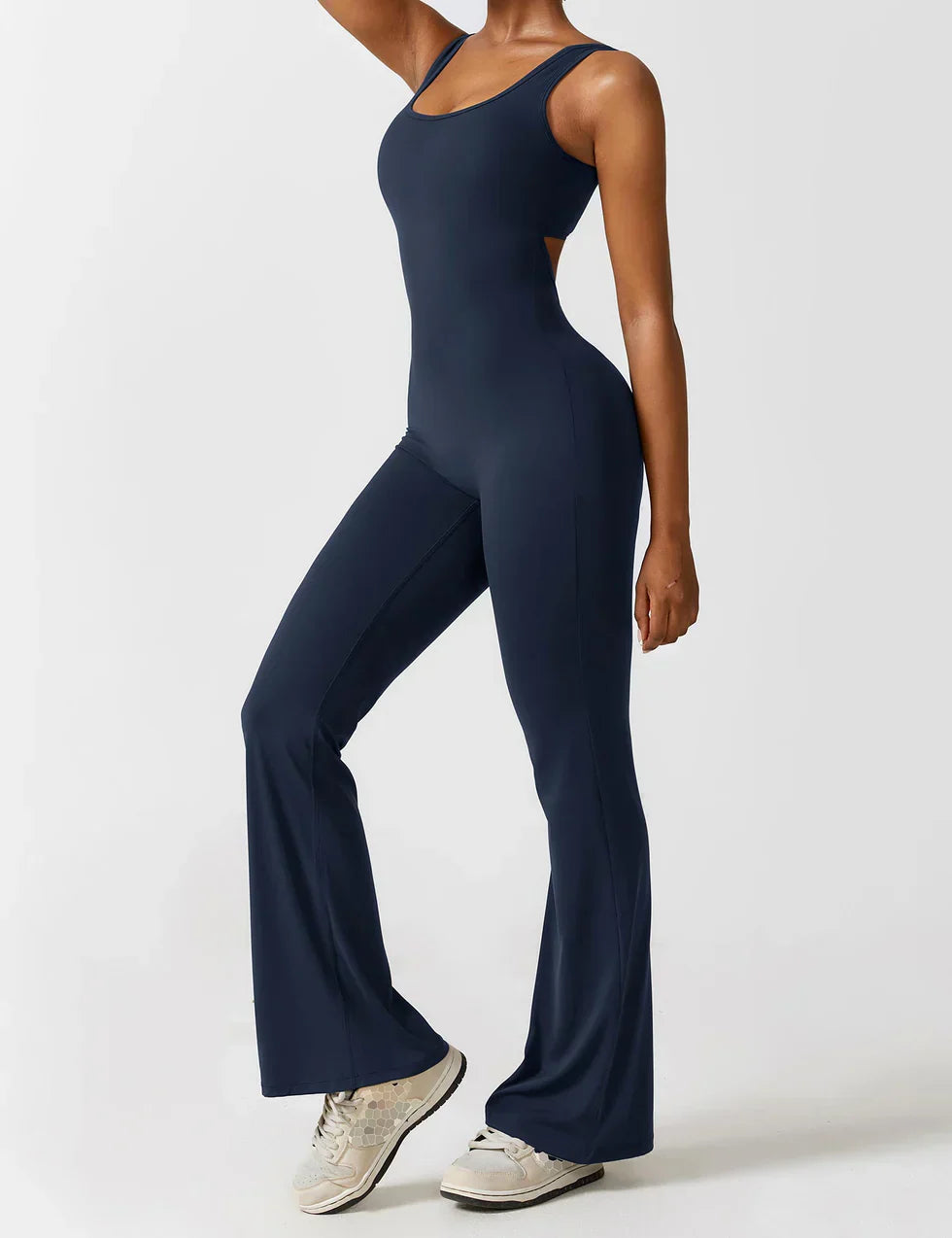 Image of Judith | Women's Flare Leg Activewear Jumpsuit