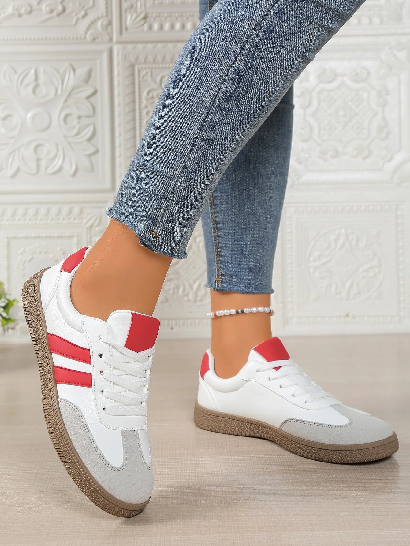 Katherine | Comfortable Stylish Faux Leather Sneakers for Women - Image 1