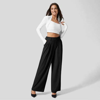 Image of Kimberly | Women's High-Waisted Pleated Trousers