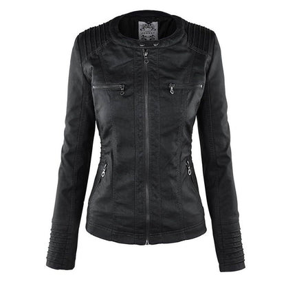Eileen | Women's Hooded Slim Fit Biker Jacket - Image 5