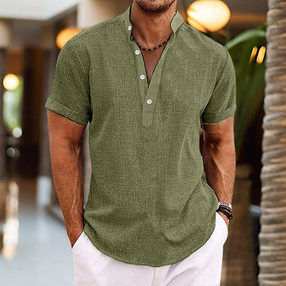 Archie | Lightweight Linen Short Sleeve Shirt for Men - Image 8