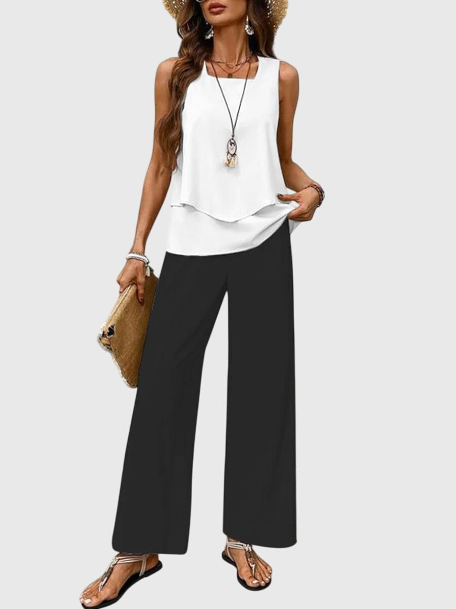 Image of Leila | Women's Wide Leg Pant Set