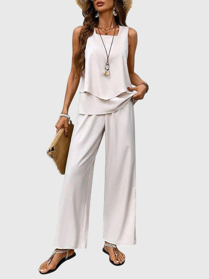Image of Leila | Women's Wide Leg Pant Set