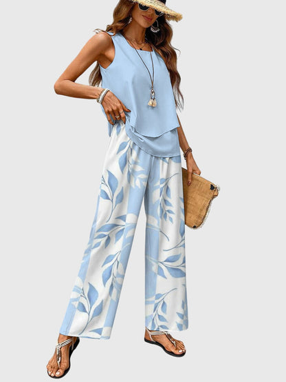 Image of Leila | Women's Wide Leg Pant Set
