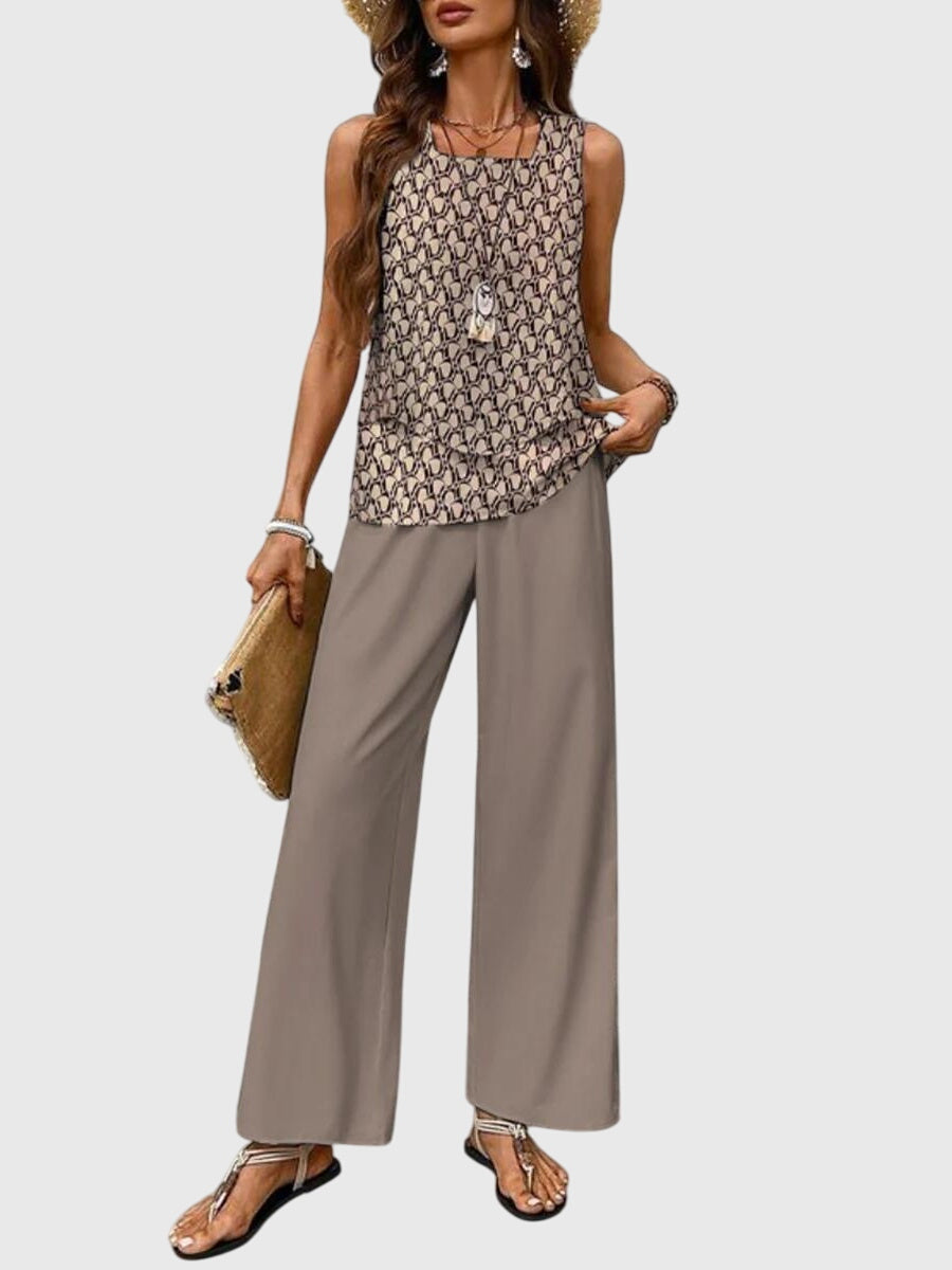 Image of Leila | Women's Wide Leg Pant Set