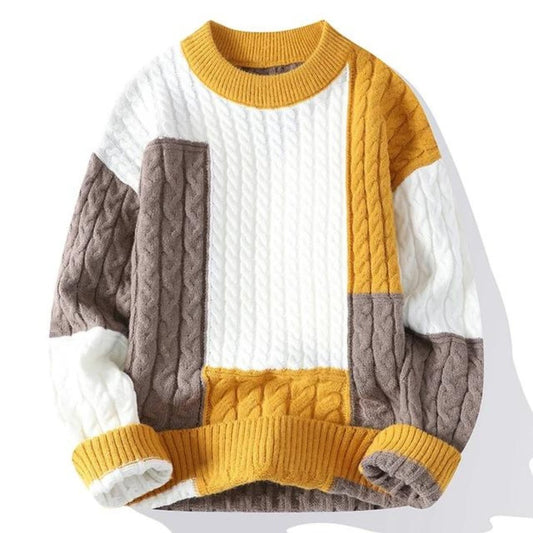 Johnathan | Men's Color Block Crew Neck Sweater - Image 1