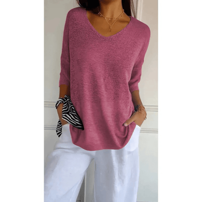 Image of Libby | Women's V-Neck Relaxed Fit Tunic Top