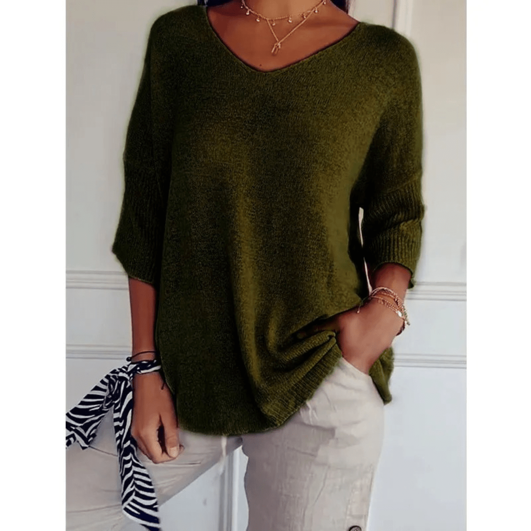 Image of Libby | Women's V-Neck Relaxed Fit Tunic Top