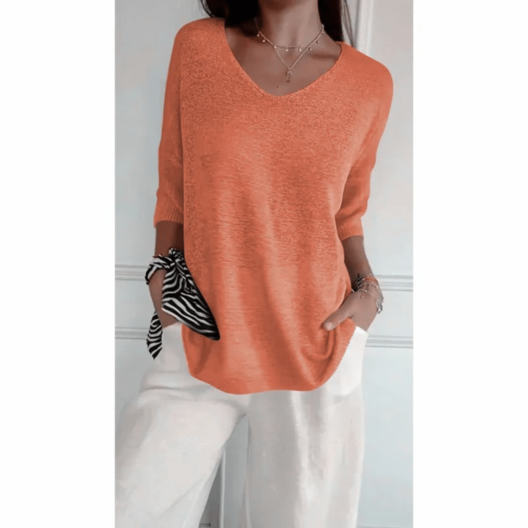 Image of Libby | Women's V-Neck Relaxed Fit Tunic Top