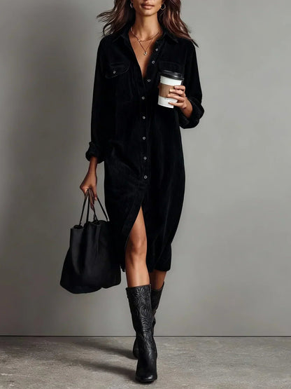 Image of Linda | Women's Button-Down Midi Shirt Dress