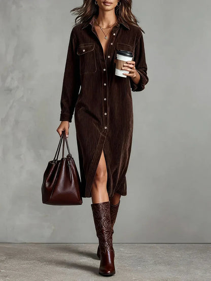Image of Linda | Women's Button-Down Midi Shirt Dress