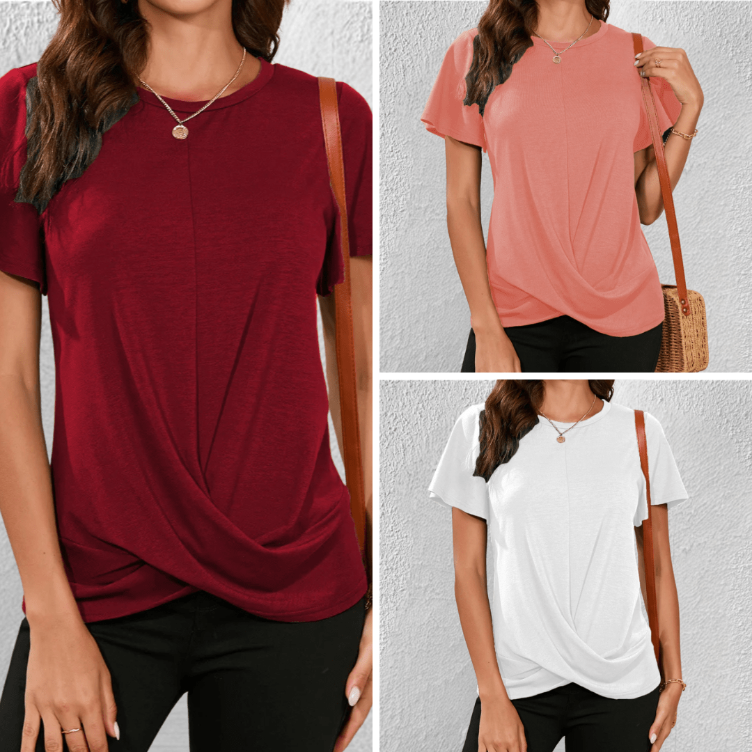 Image of Lucy | Women's Twist Front Casual T-Shirt