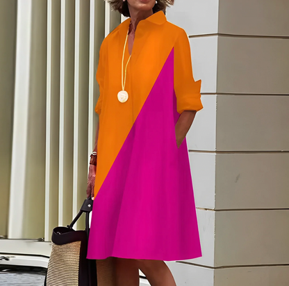 Image of Madeline | Women's Long Sleeve A-Line Midi Dress