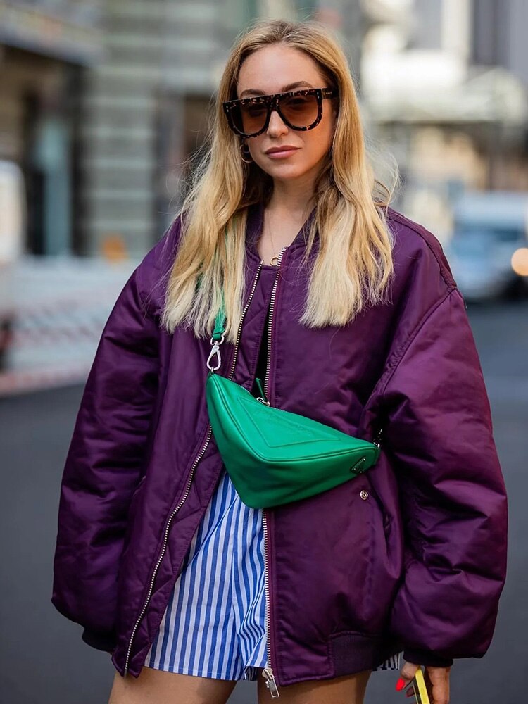 Marcia | Women's Oversized Bomber Jacket - Image 5