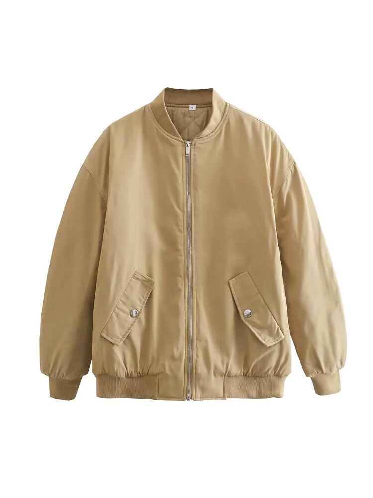 Marcia | Women's Oversized Bomber Jacket - Image 3