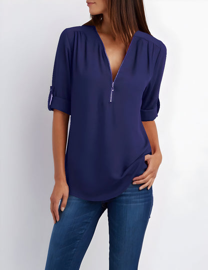 Image of Maisie | Women's Zip Front Blouse