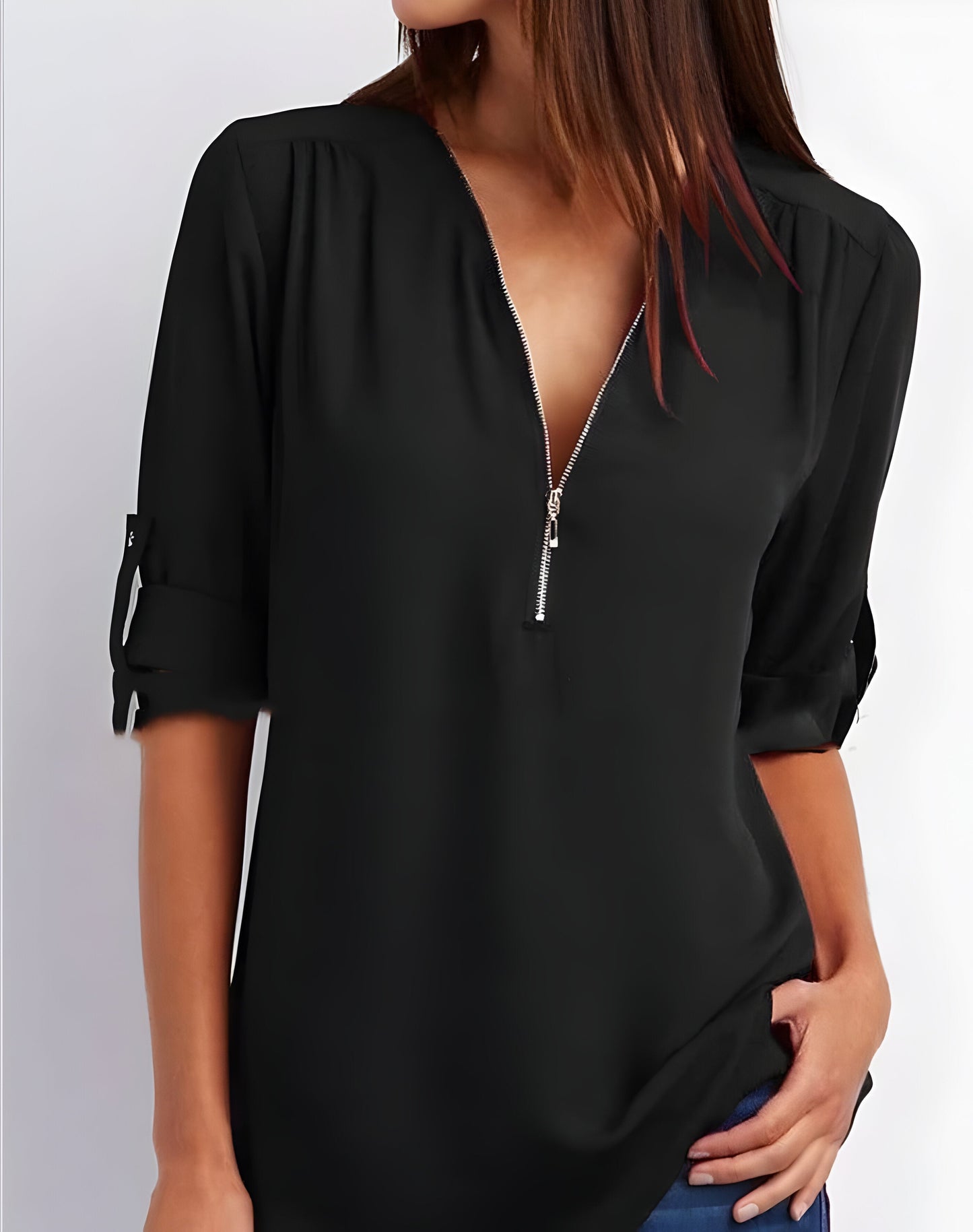 Image of Maisie | Women's Zip Front Blouse