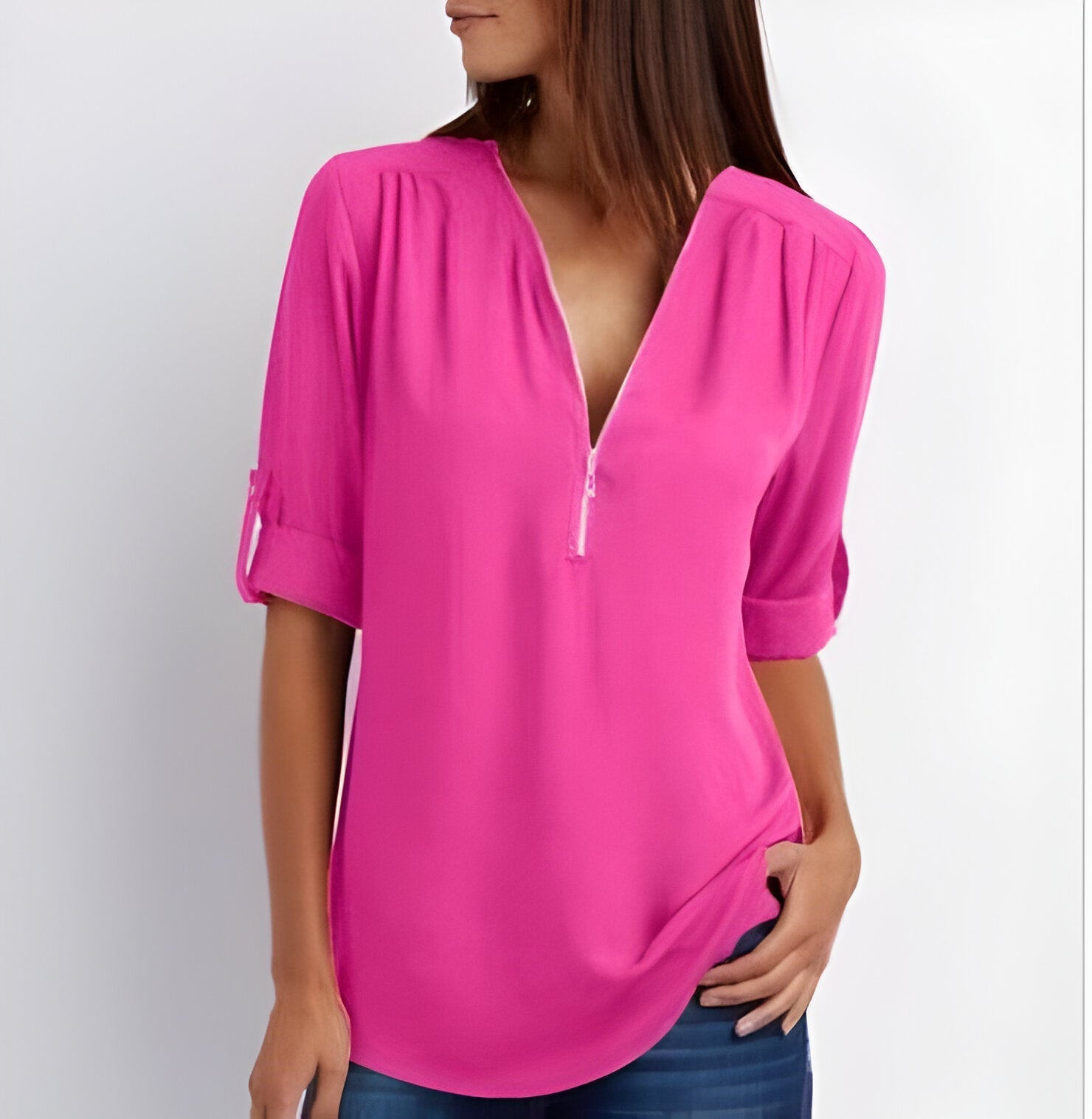 Image of Maisie | Women's Zip Front Blouse