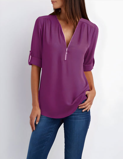 Image of Maisie | Women's Zip Front Blouse