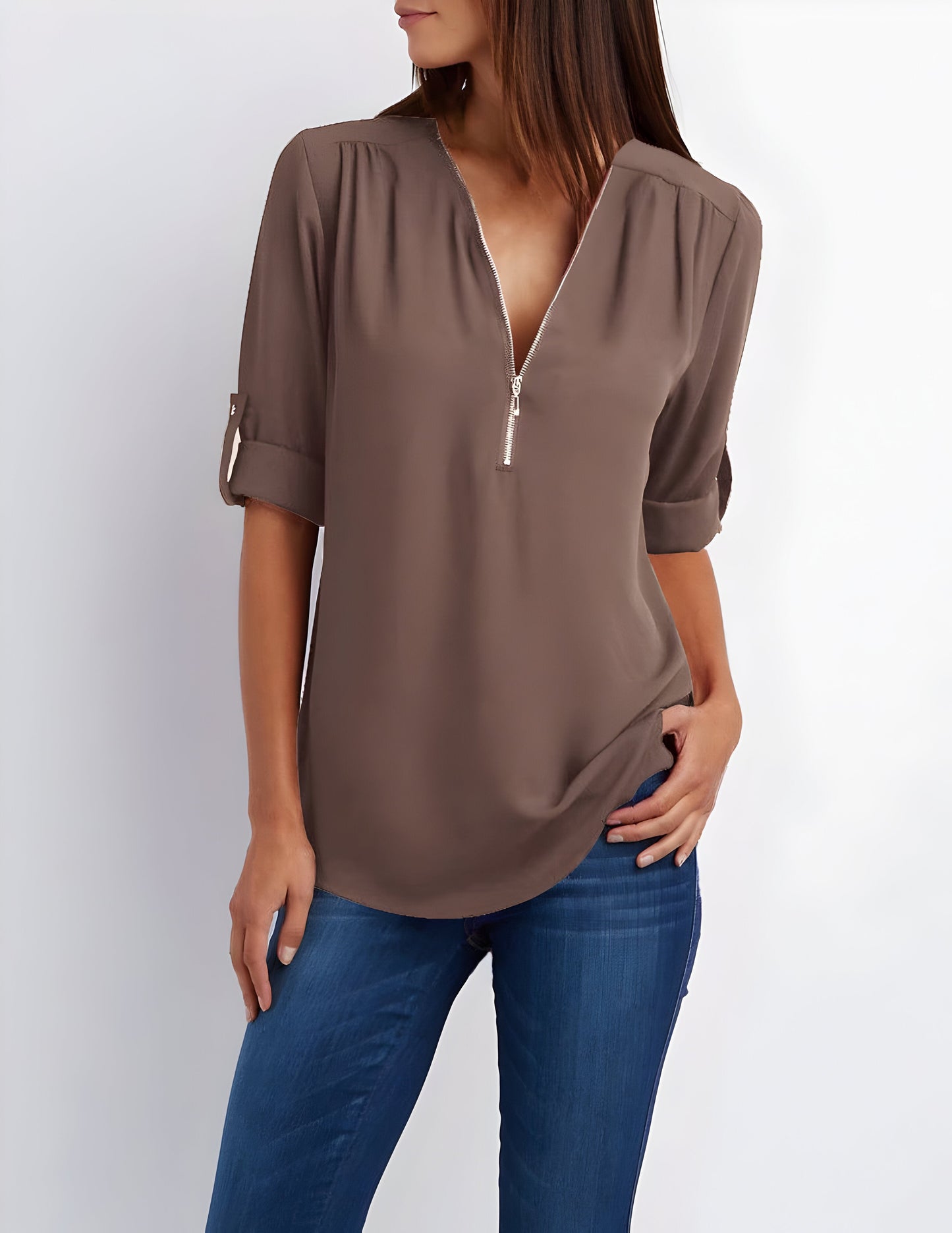Image of Maisie | Women's Zip Front Blouse