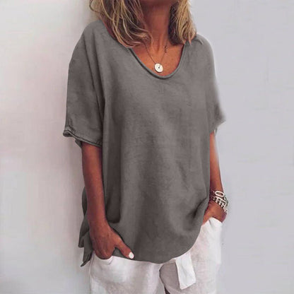 Image of Marcia | Women's Oversized V-Neck Blouse