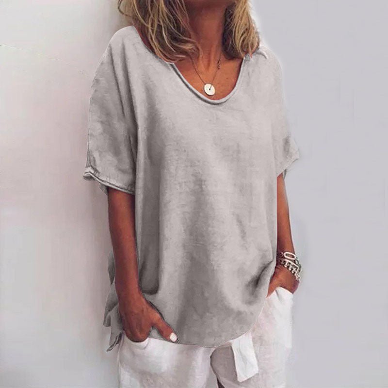 Image of Marcia | Women's Oversized V-Neck Blouse