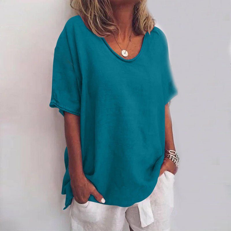 Image of Marcia | Women's Oversized V-Neck Blouse