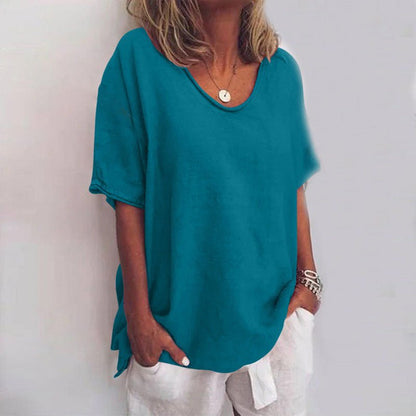 Image of Marcia | Women's Oversized V-Neck Blouse