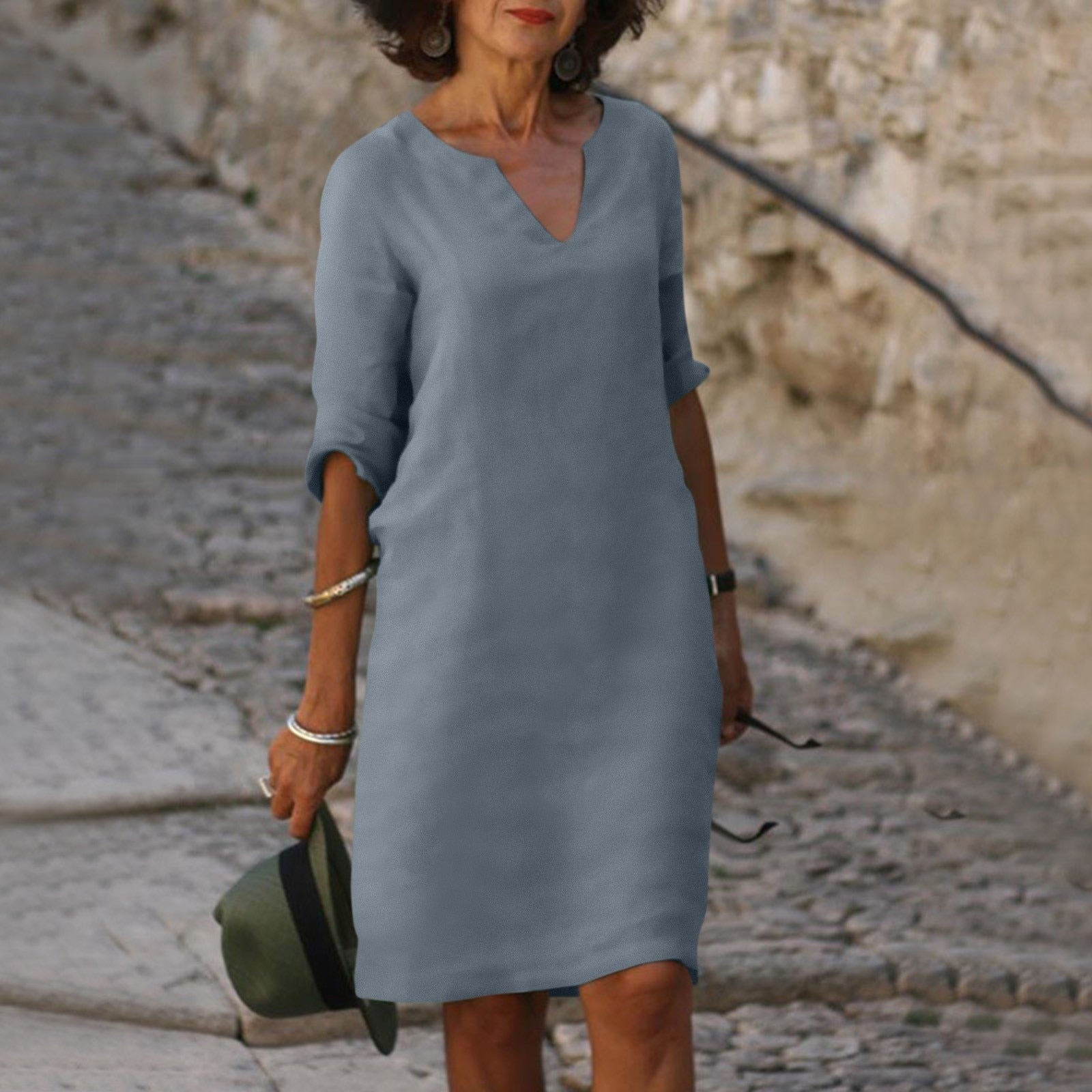 Image of Marissa | Women's V-Neck Midi Dress