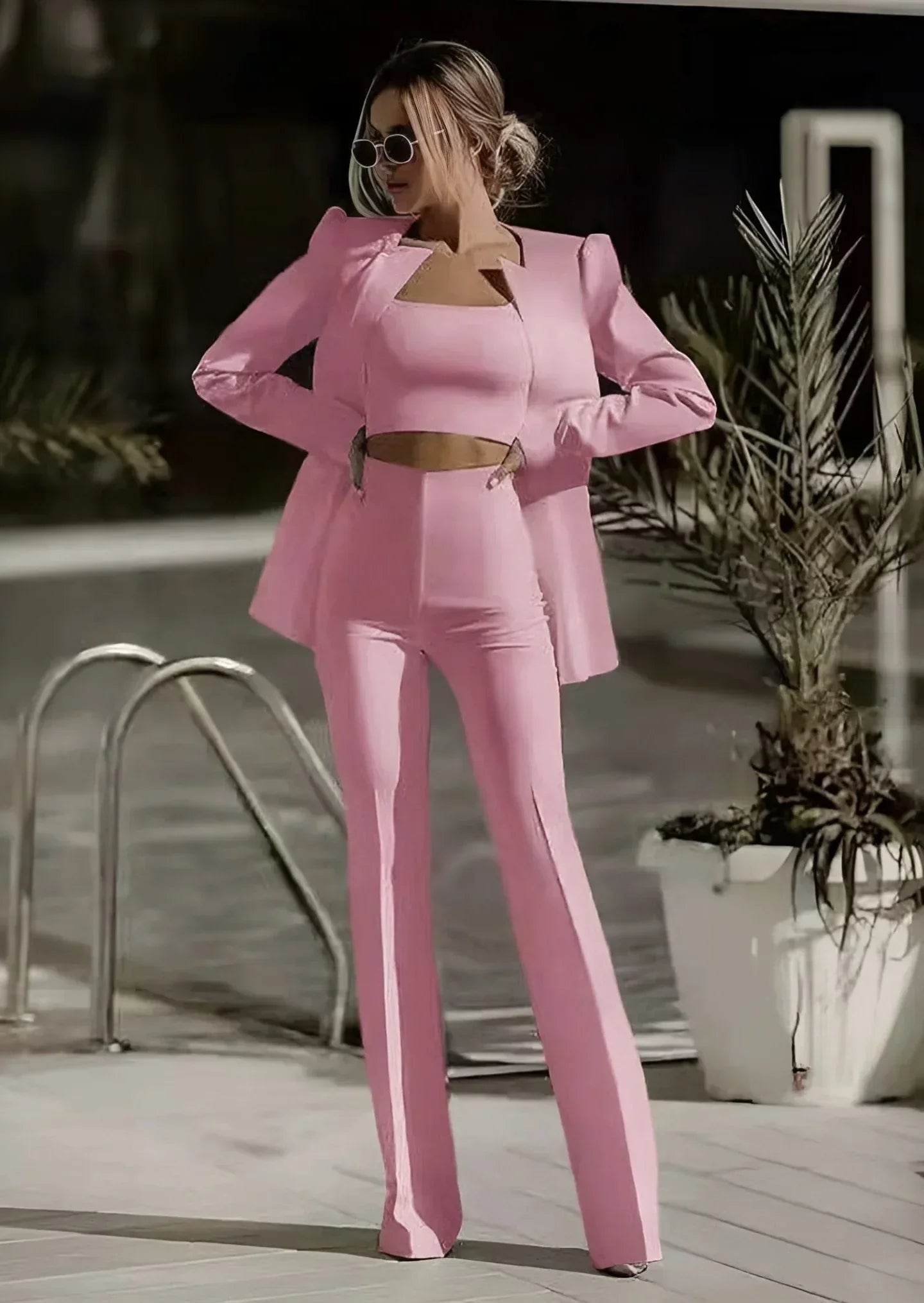 Image of Mary | Women's Fitted Blazer Two-Piece Pant Suit Set