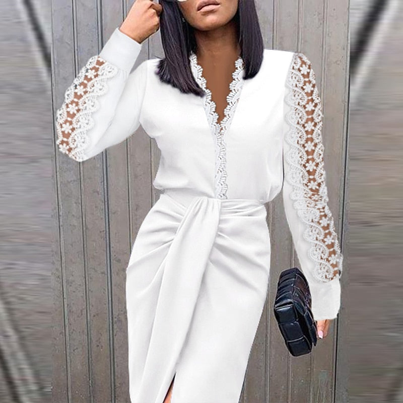 Image of Mary | Women's V-Neck Midi Wrap Dress