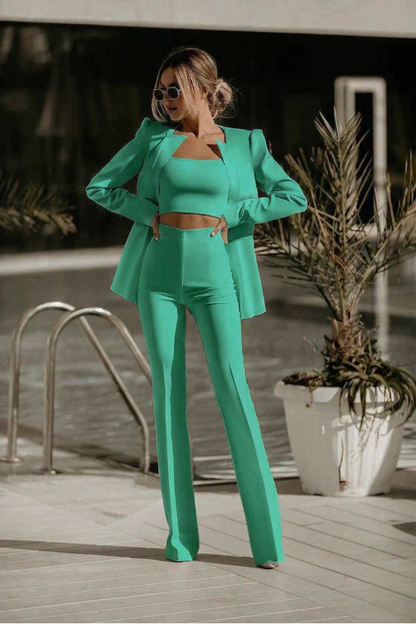 Mary | Women's Fitted Blazer Two-Piece Pant Suit Set - Image 1