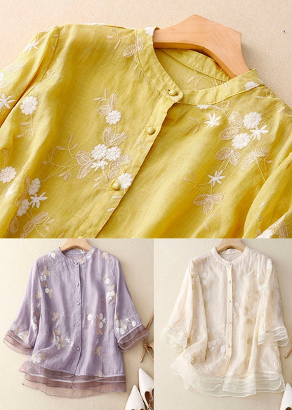 Image of Maureen | Women's Button-Down Floral Blouse