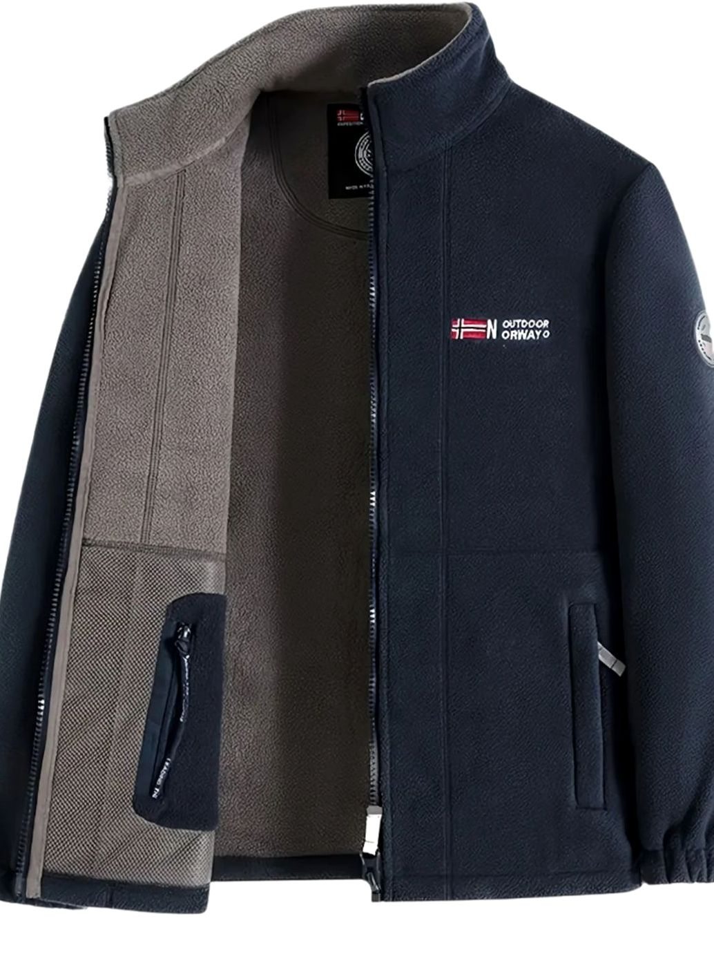 Men's Classic Full-Zip Stand-Collar Outdoor Fleece Jacket