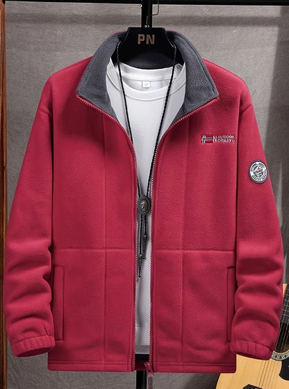 Men's Classic Full-Zip Stand-Collar Outdoor Fleece Jacket