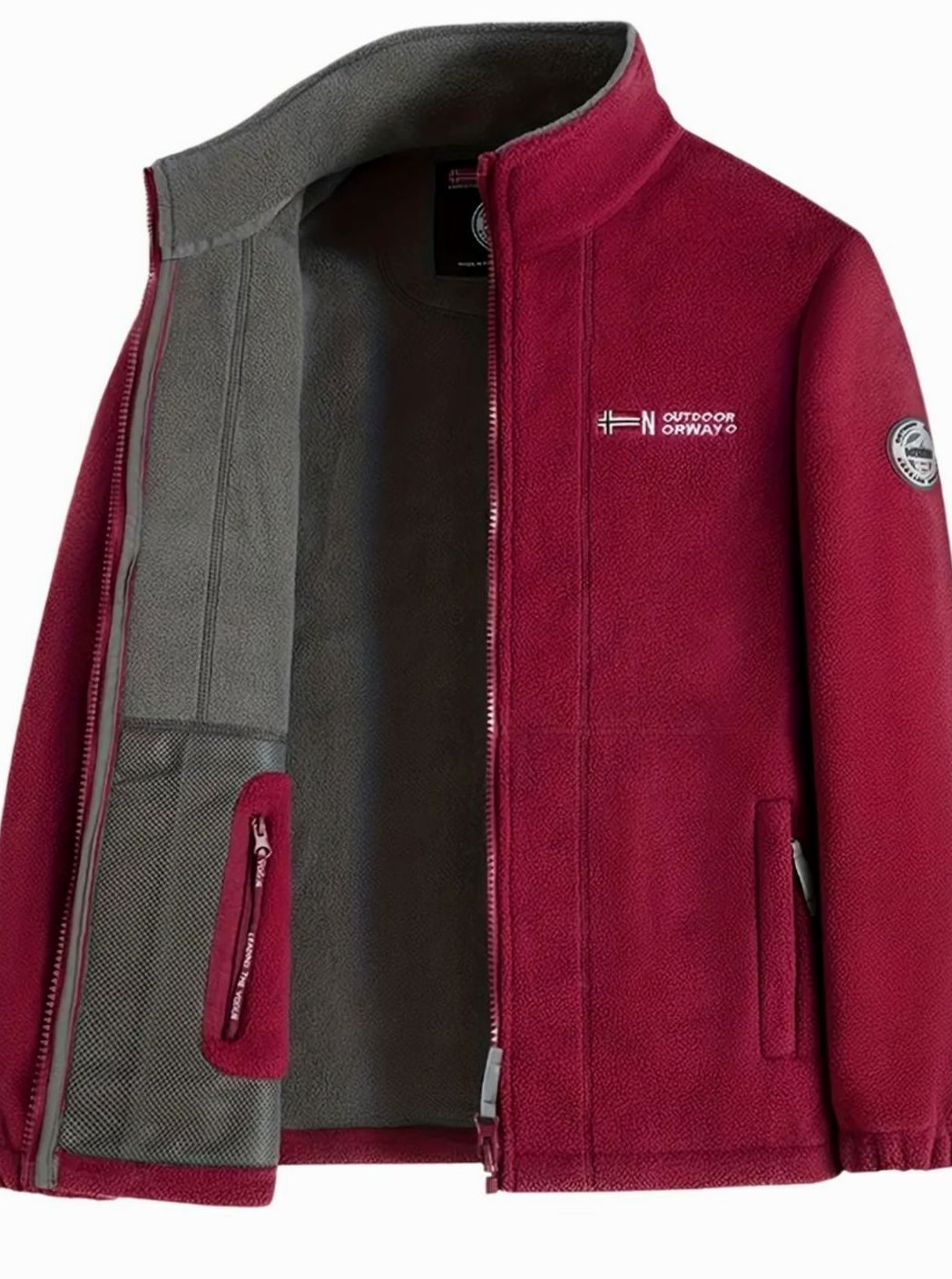 Men's Classic Full-Zip Stand-Collar Outdoor Fleece Jacket