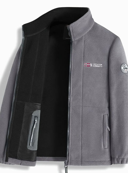 Men's Classic Full-Zip Stand-Collar Outdoor Fleece Jacket