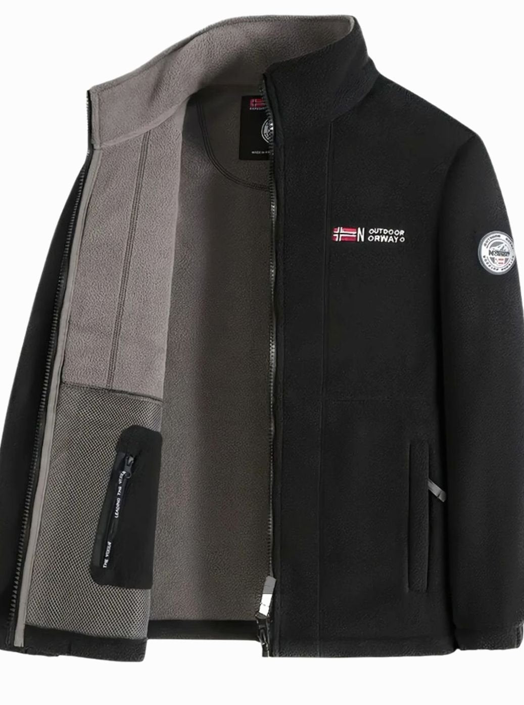Men's Classic Full-Zip Stand-Collar Outdoor Fleece Jacket