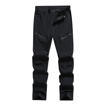 Men's Ergonomic Stretch Trekking Pants with Concealed Zipper Pockets and Pre-Shaped Knees