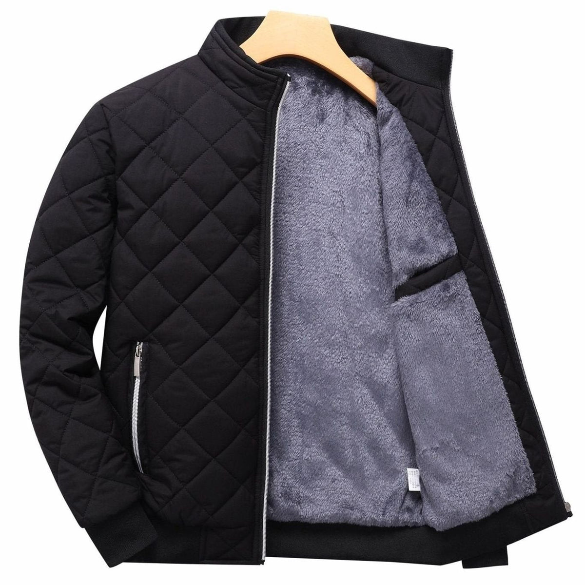 Men's Quilted Fleece-Lined Full-Zip Bomber Jacket