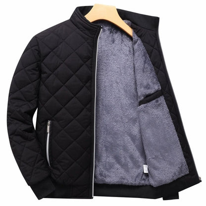 Men's Quilted Fleece-Lined Full-Zip Bomber Jacket