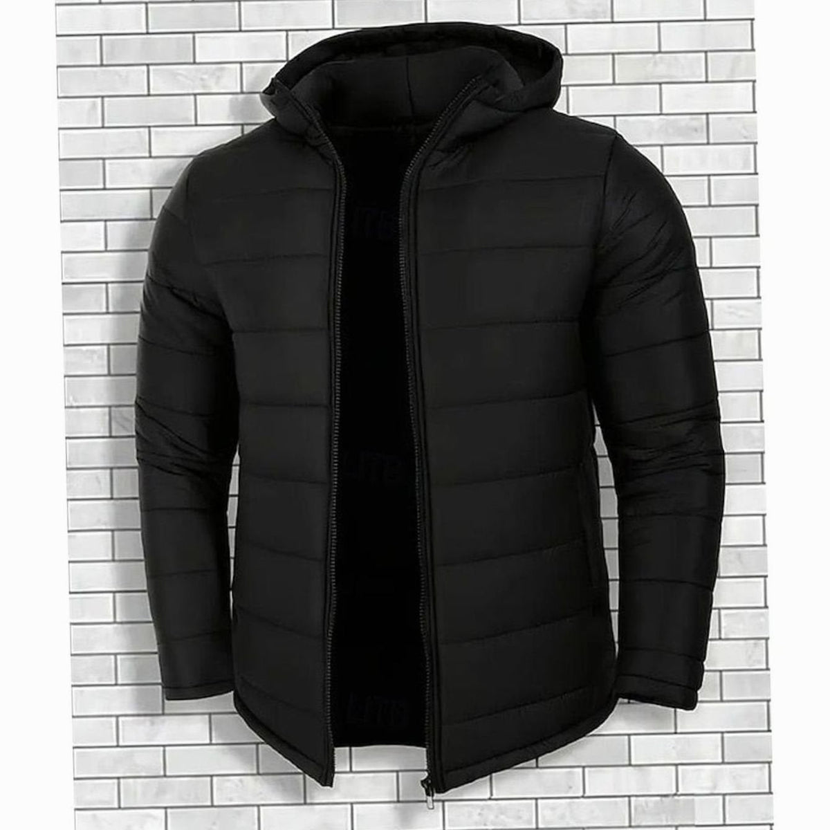 Men's Regular Fit Hooded Quilted Coated Puffer Jacket