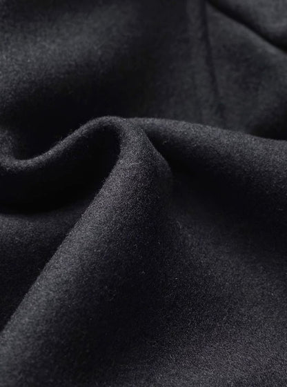 Men's Single-Breasted Tailored Wool Overcoat with Scarf Lapel